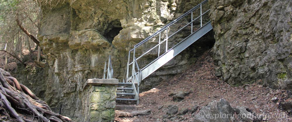 staircase at elora gorge